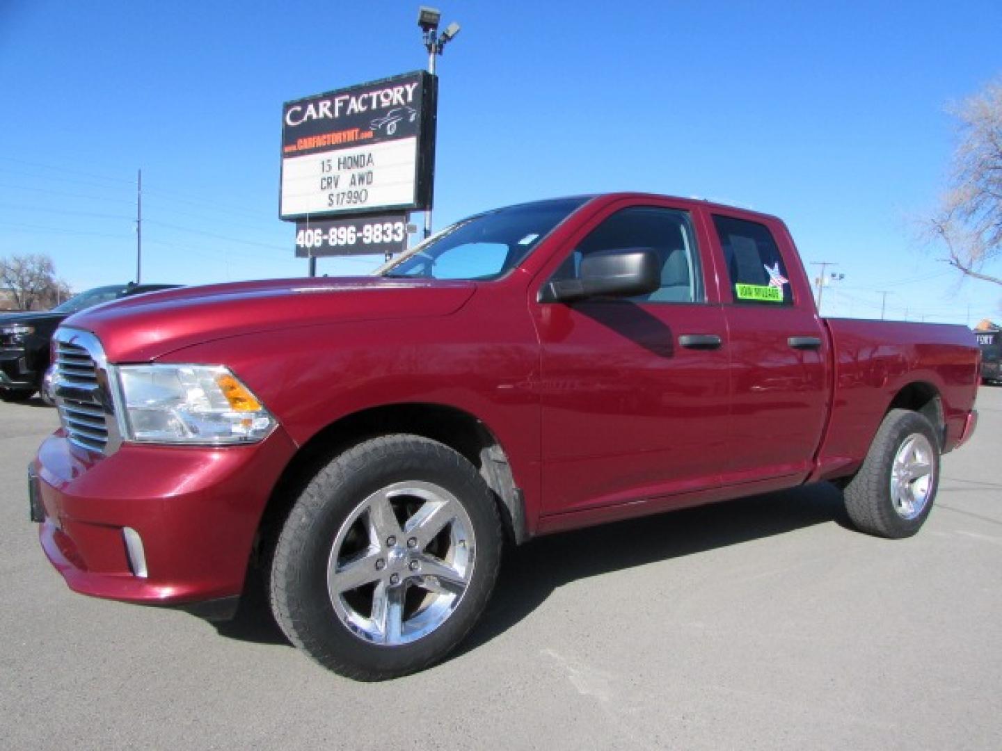 2013 Red /Gray RAM 1500 Express (1C6RR7FT0DS) with an 5.7 Hemi V8 engine engine, 6 speed automatic transmission, located at 4562 State Avenue, Billings, MT, 59101, (406) 896-9833, 45.769516, -108.526772 - Photo#0